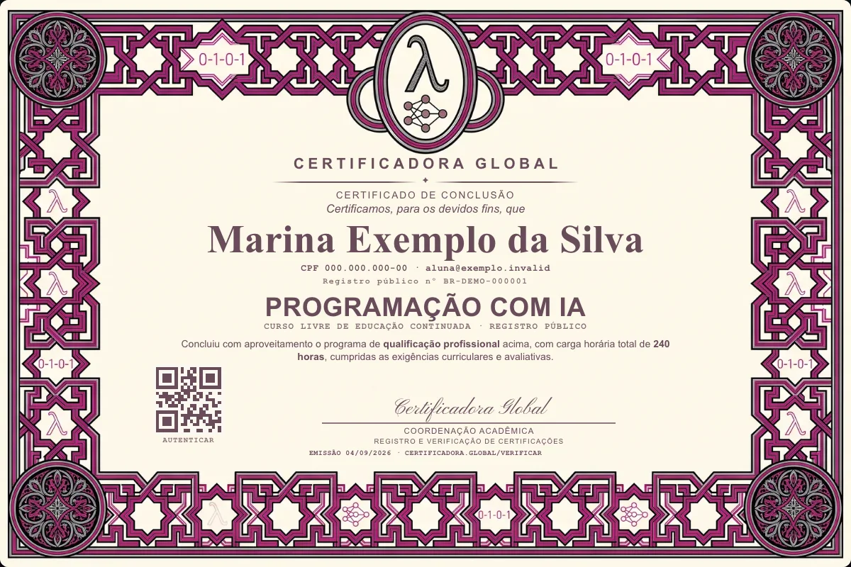 Capa do curso Programação com IA