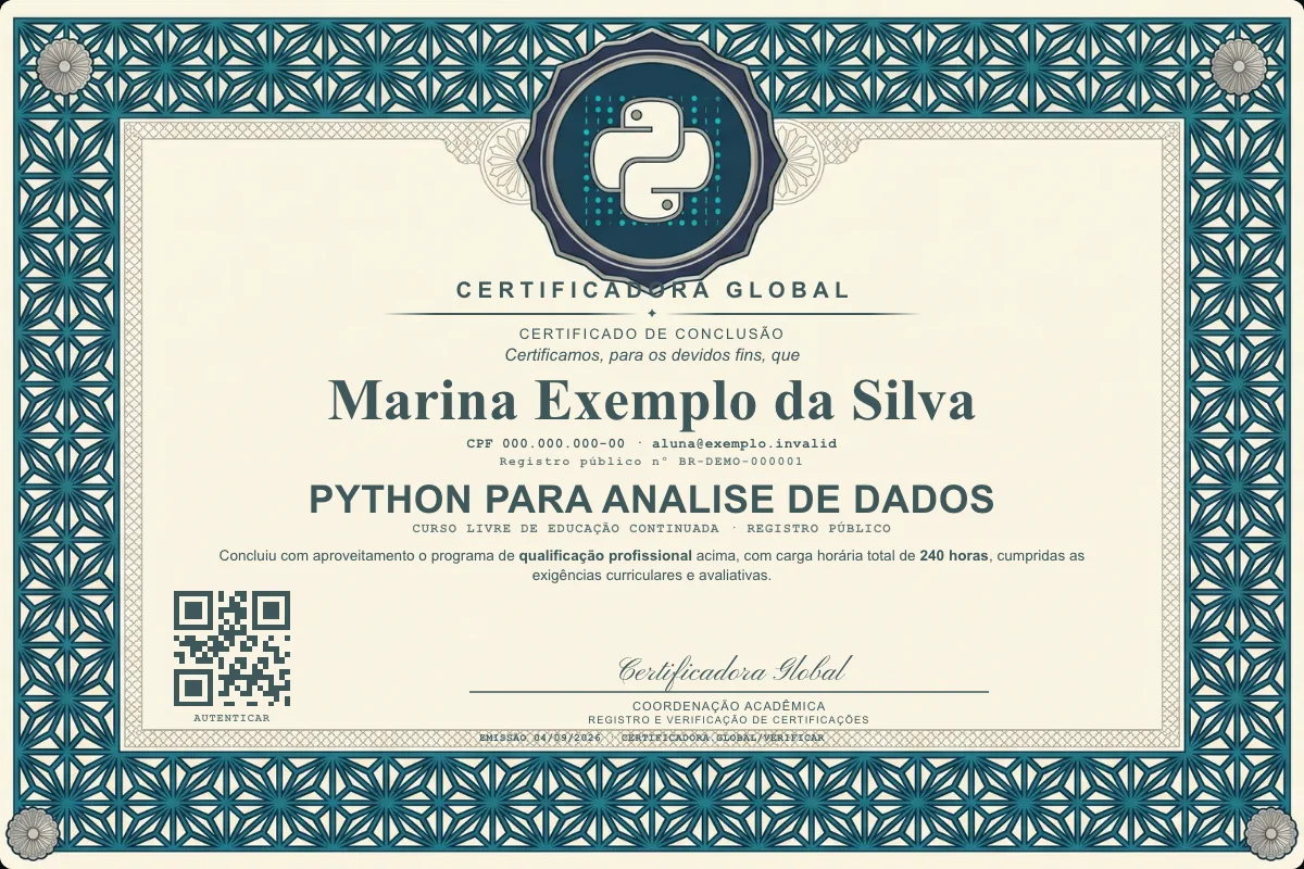 Capa do curso Python para Analise de Dados