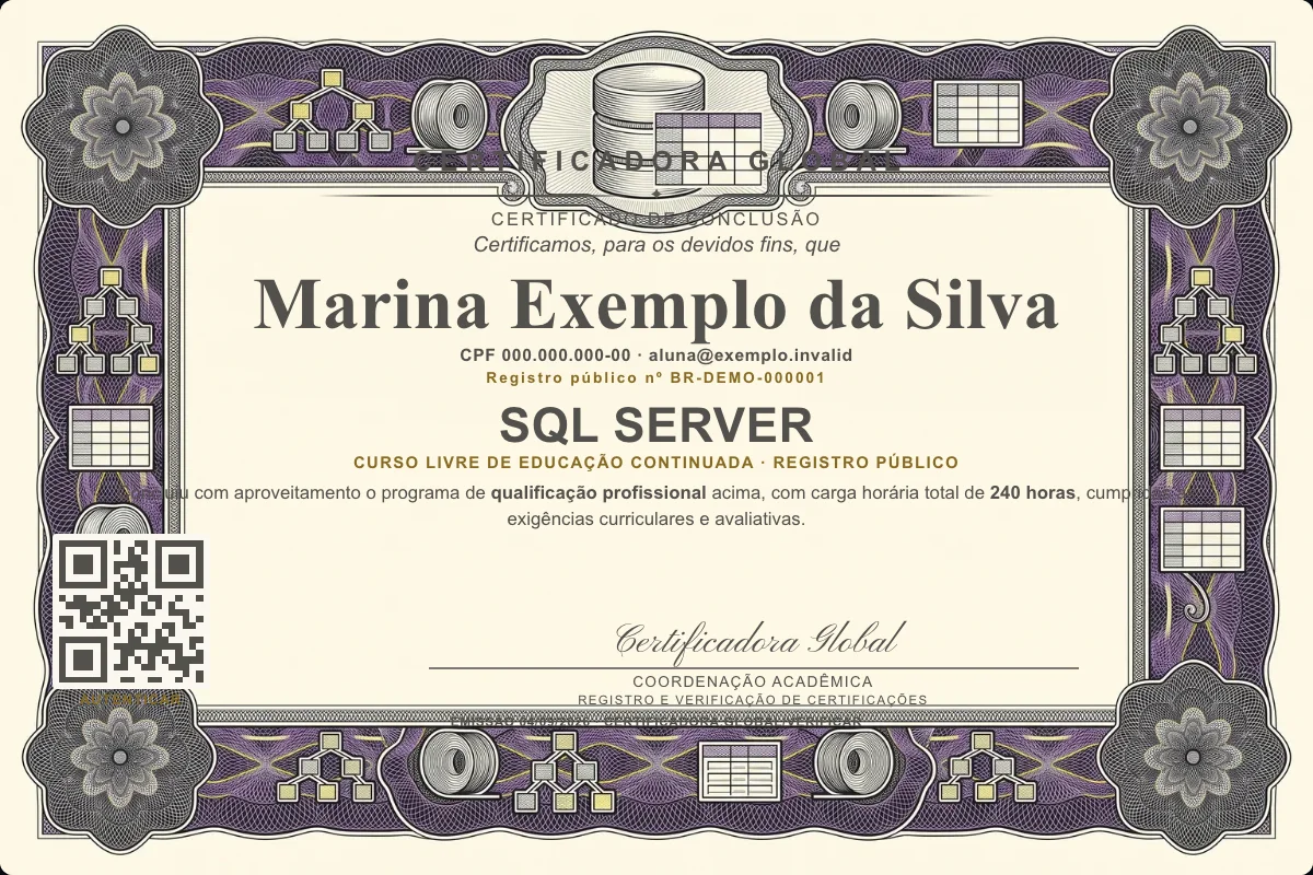 Capa do curso SQL Server