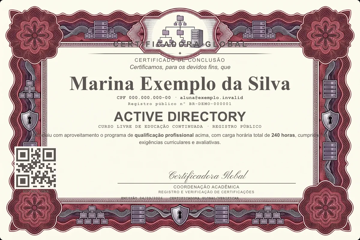 Capa do curso Active Directory