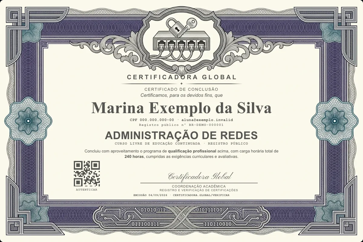Capa do curso Administração de Redes