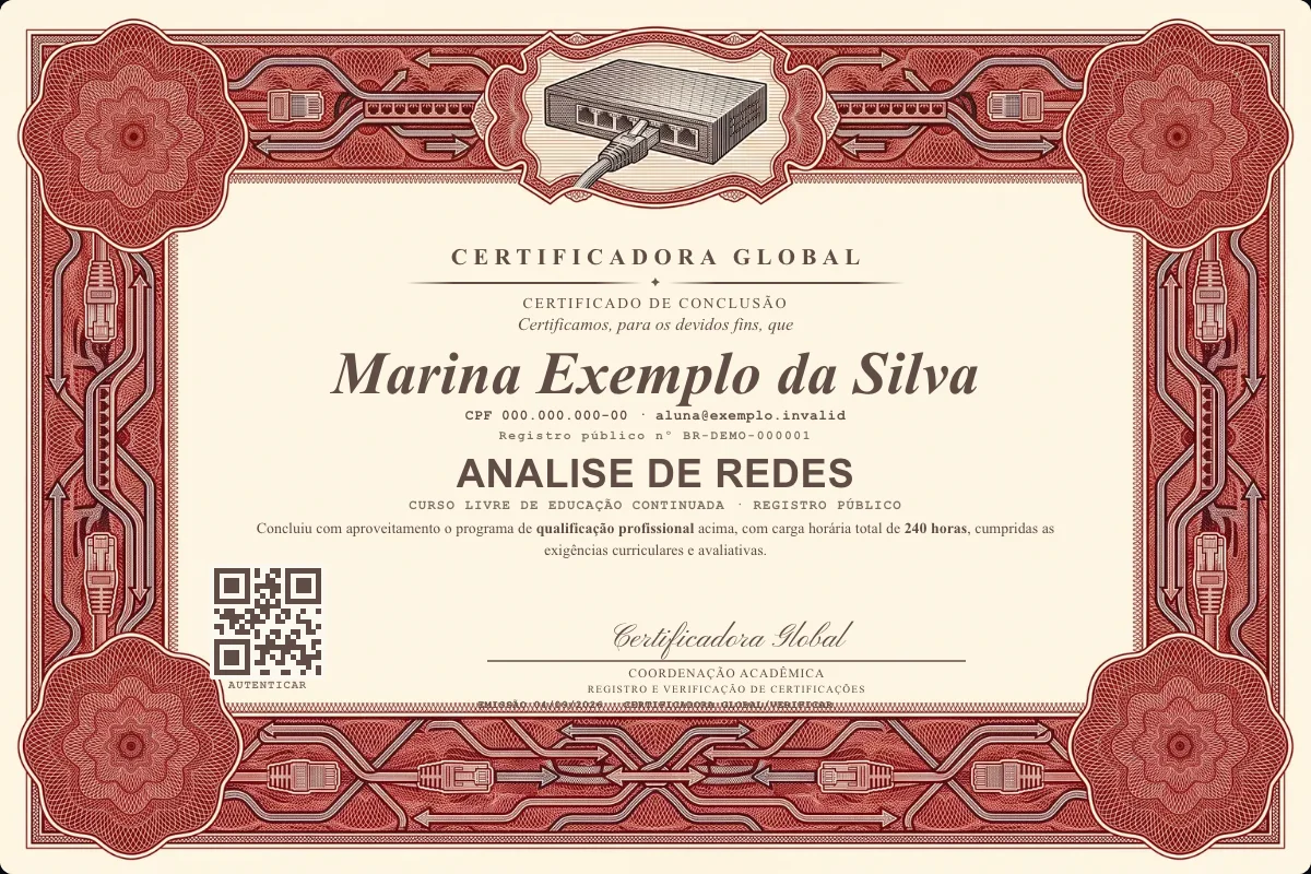 Capa do curso Analise de Redes