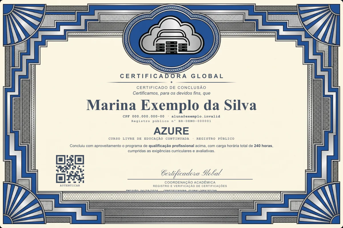 Capa do curso Azure