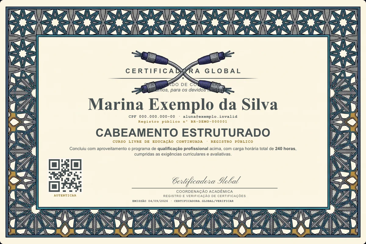 Capa do curso Cabeamento Estruturado