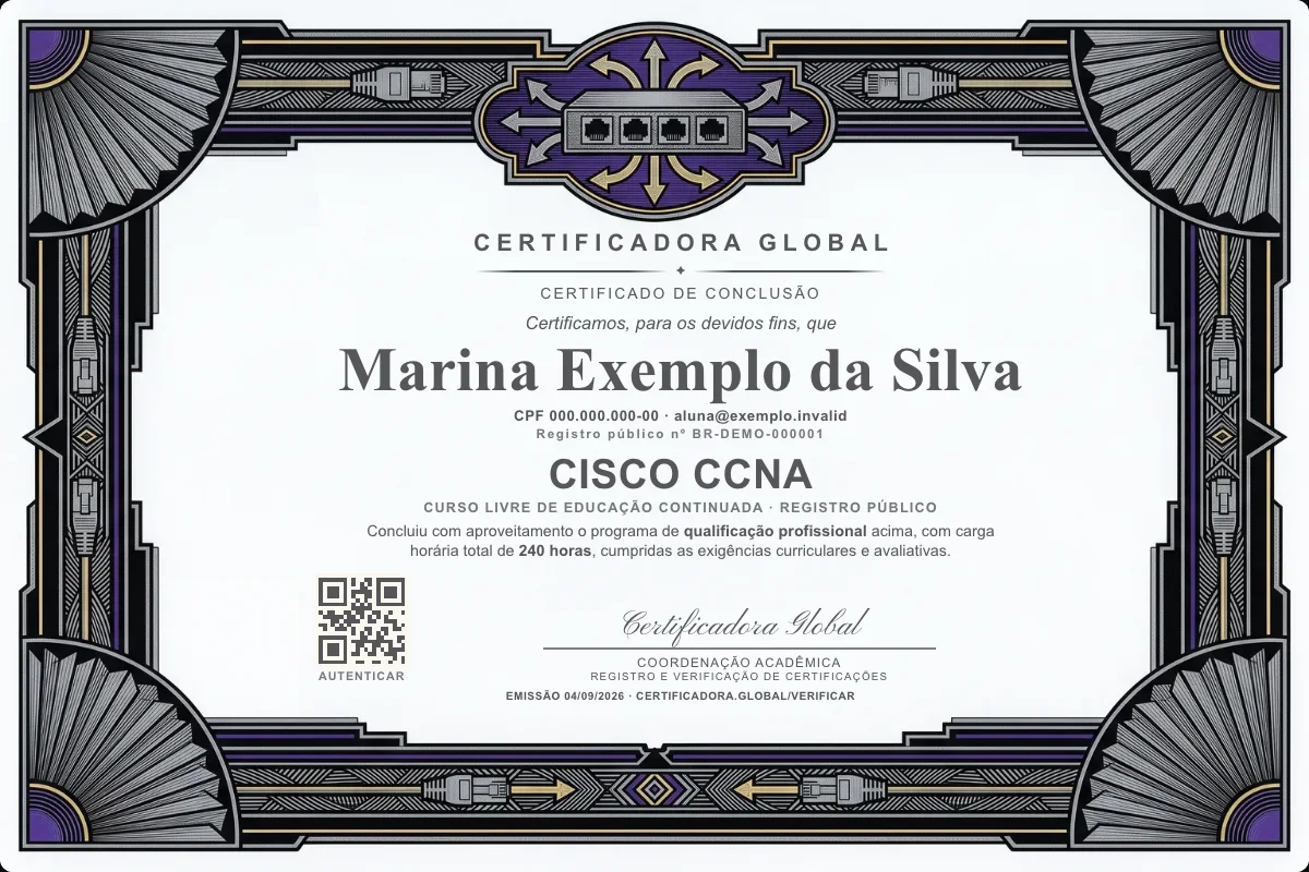 Capa do curso Cisco Ccna
