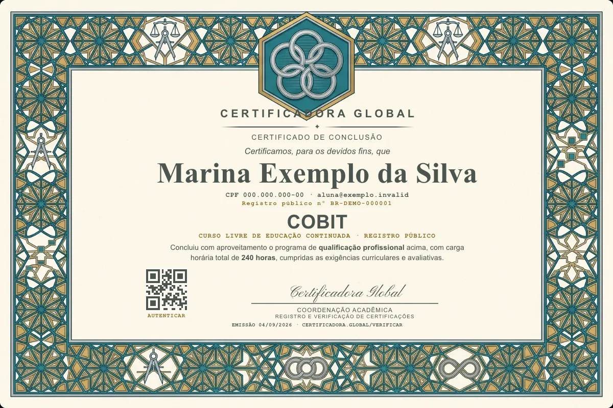 Capa do curso Cobit