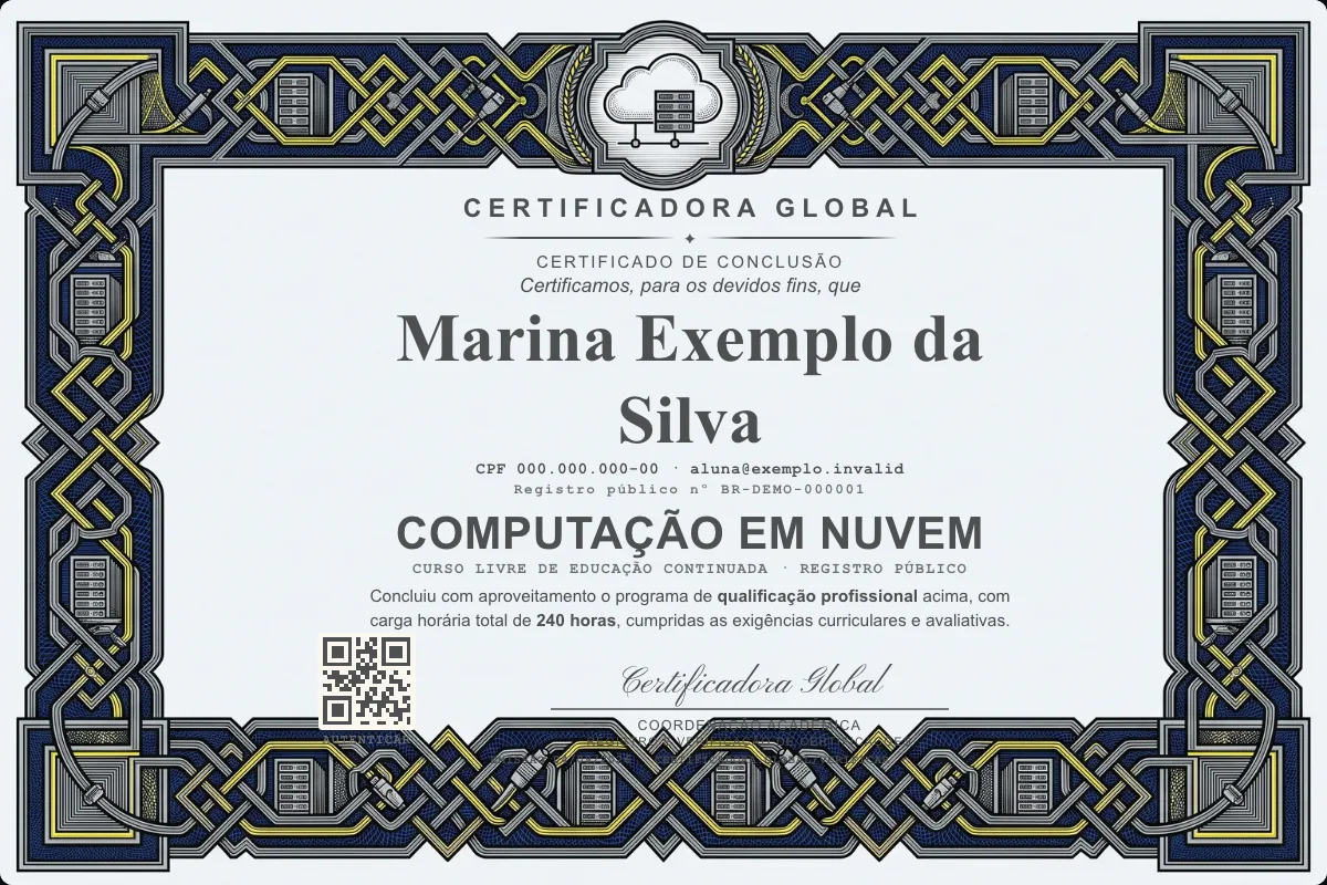 Capa do curso Computação em Nuvem