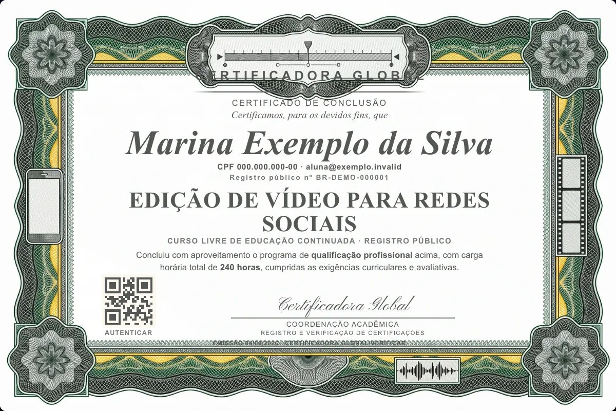 Capa do curso Edição de Vídeo para Redes Sociais
