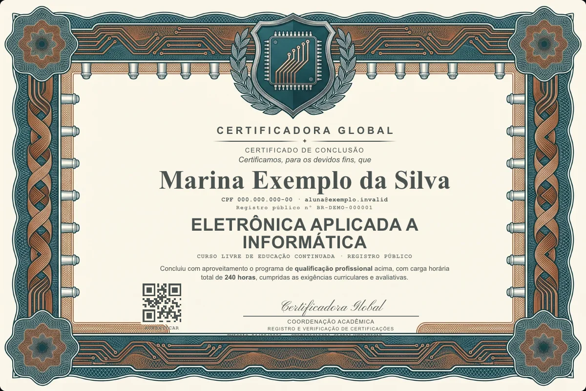 Capa do curso Eletrônica Aplicada a Informática