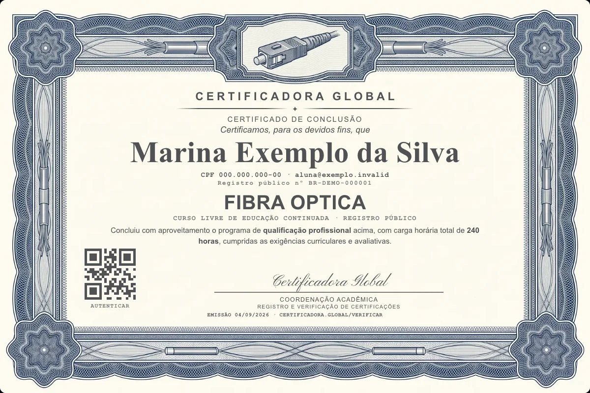 Capa do curso Fibra Optica