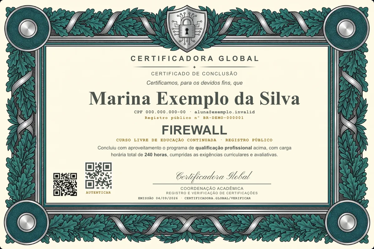 Capa do curso Firewall