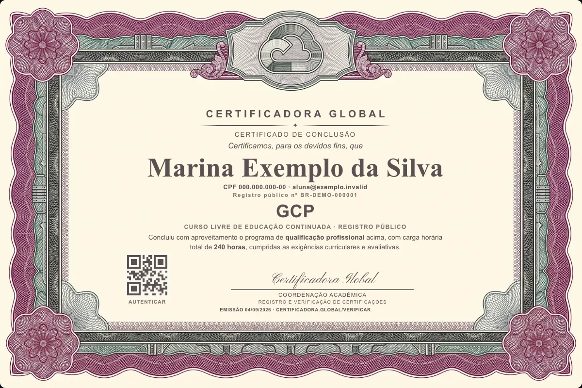 Capa do curso GCP