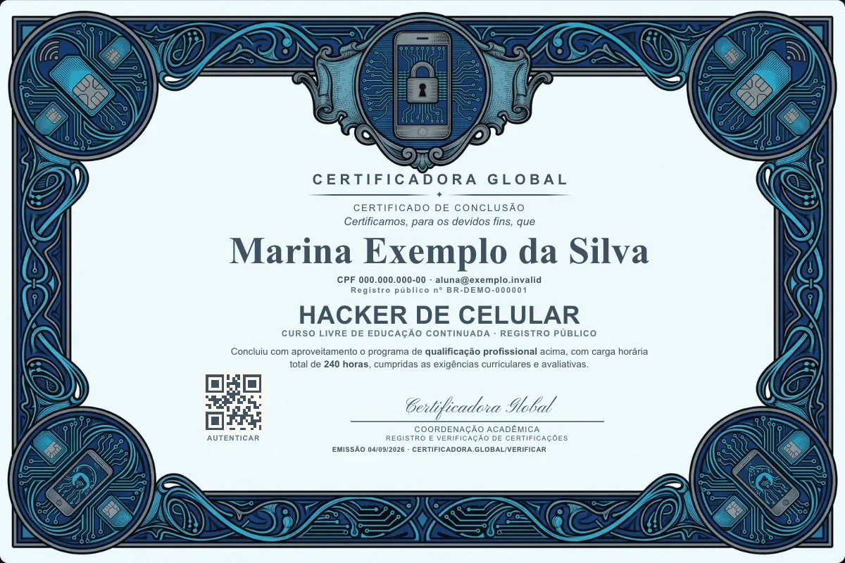 Capa do curso Hacker de Celular