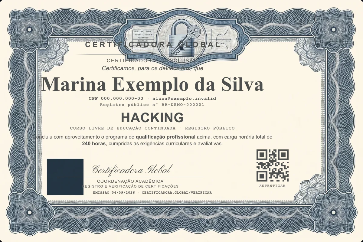 Capa do curso Hacking