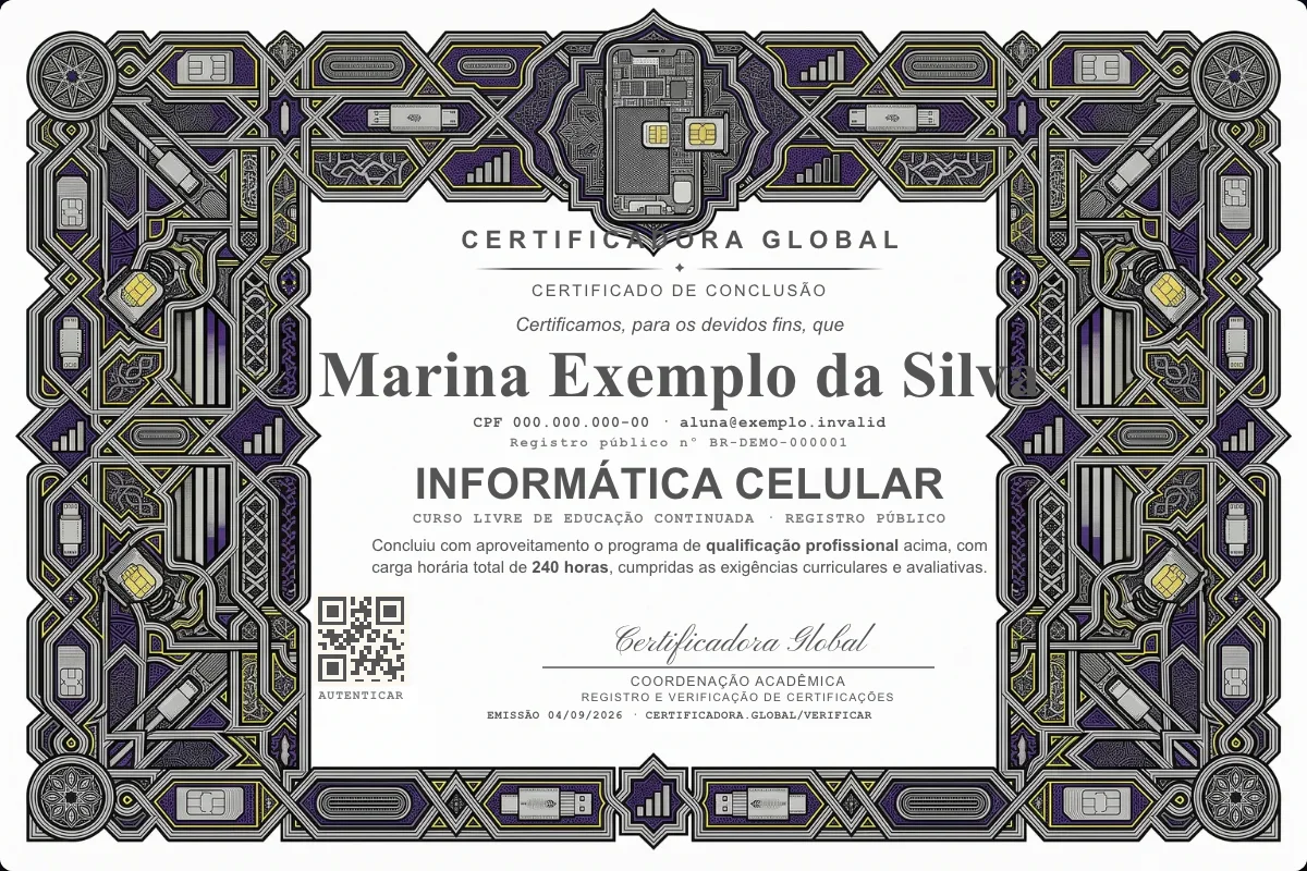 Capa do curso Informática Celular