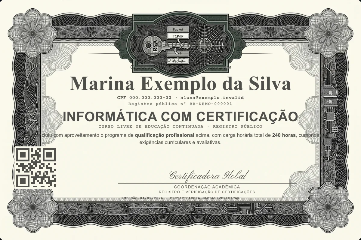 Capa do curso Informática com Certificação