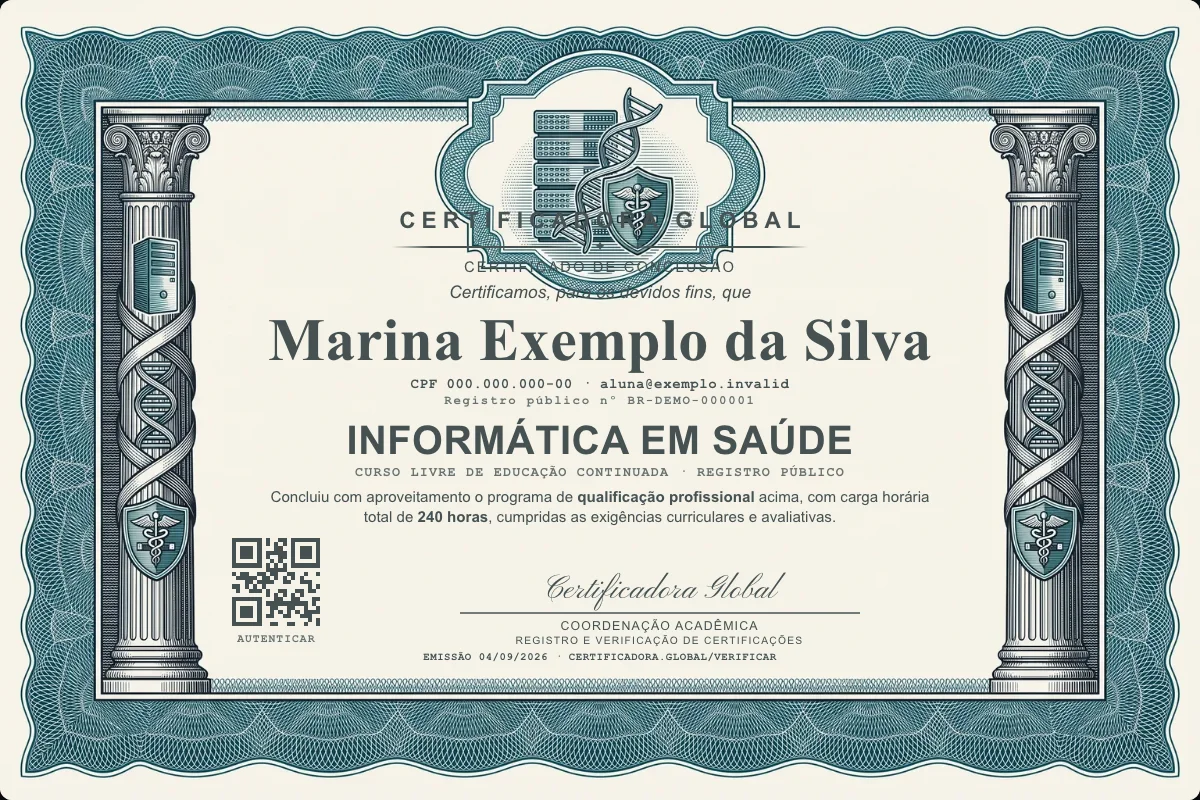 Capa do curso Informática em Saúde