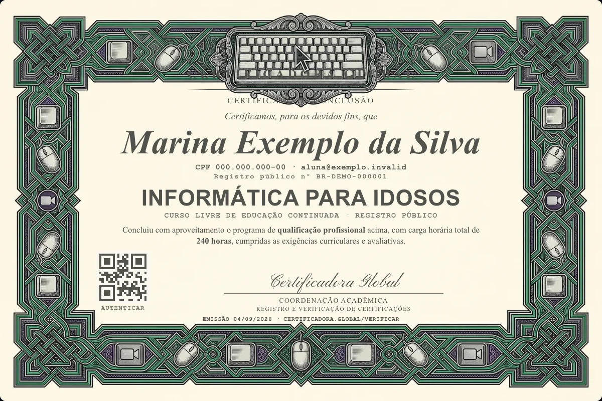 Capa do curso Informática para Idosos