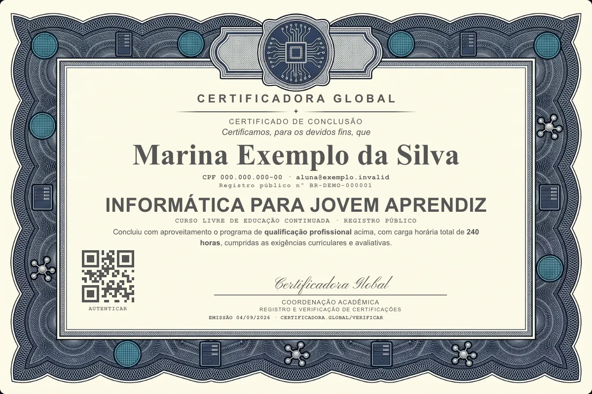 Capa do curso Informática para Jovem Aprendiz