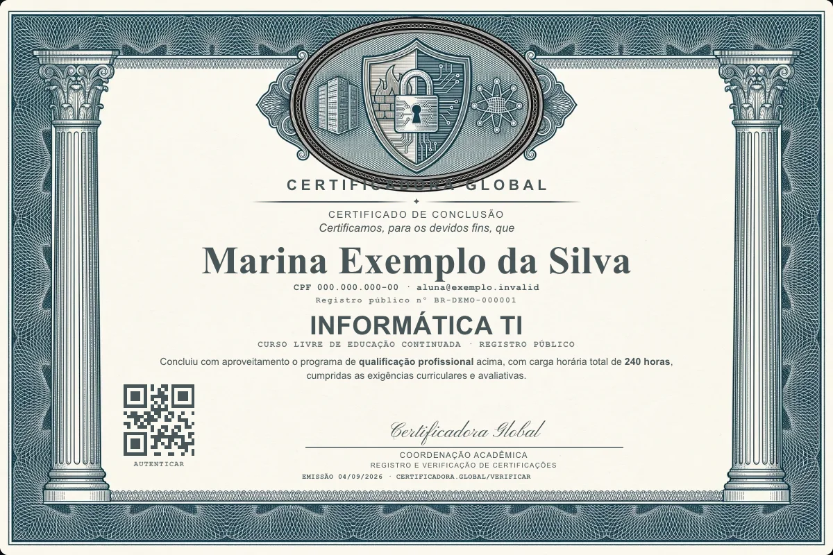 Capa do curso Informática TI
