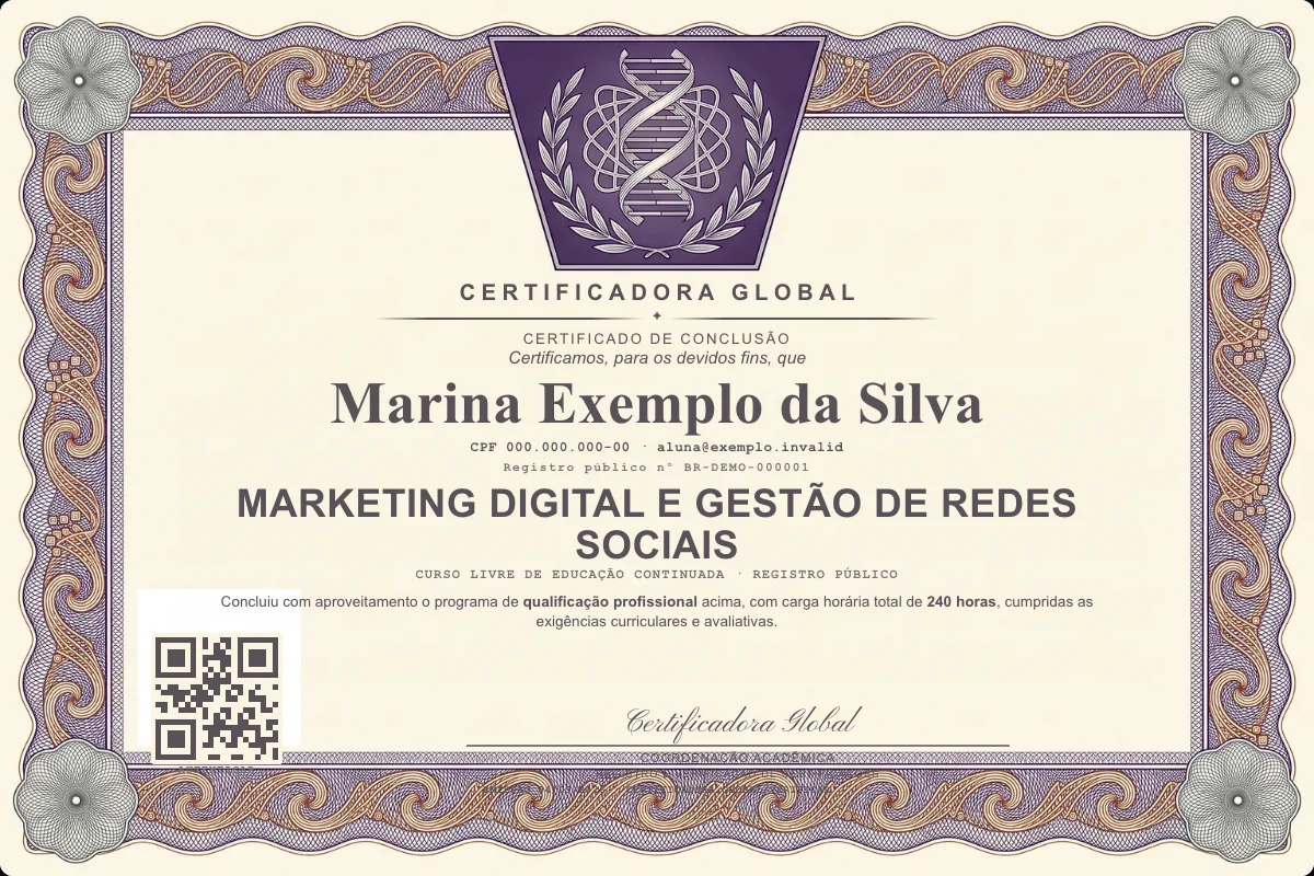 Capa do curso Marketing Digital e Gestão de Redes Sociais
