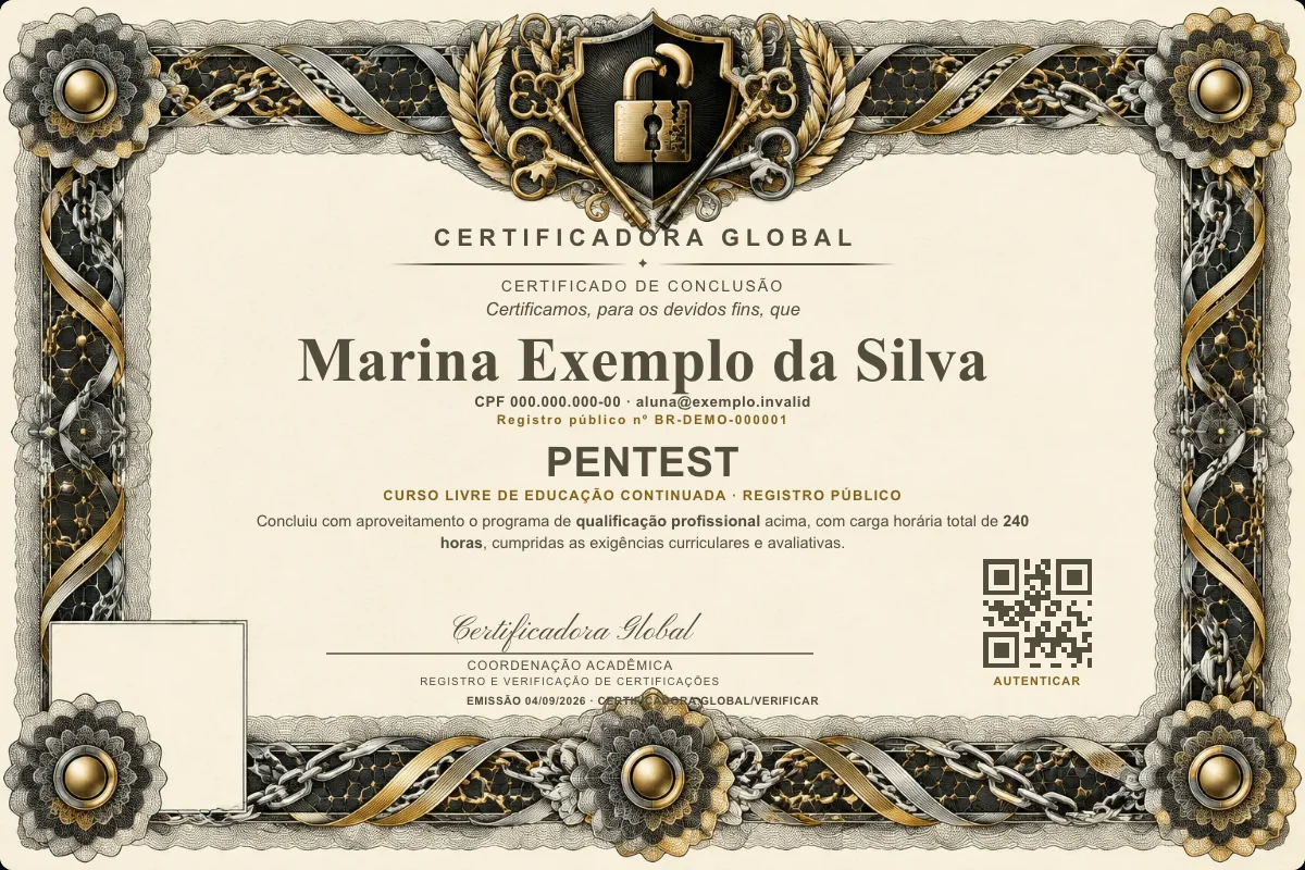 Capa do curso Pentest