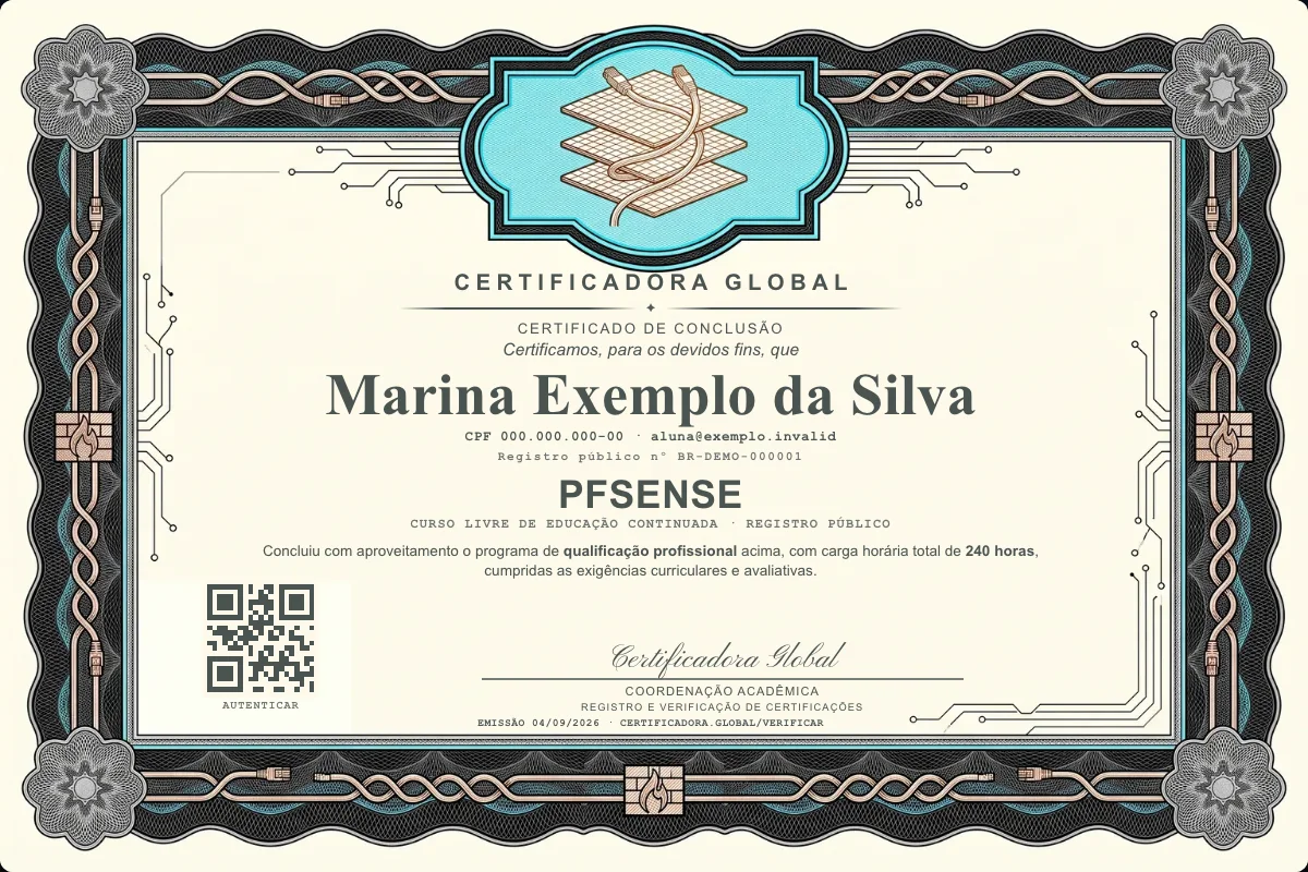 Capa do curso Pfsense