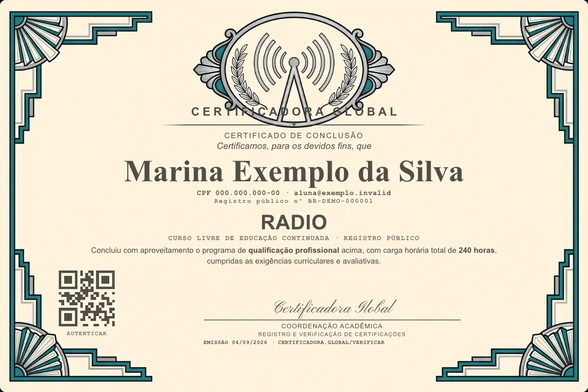 Capa do curso Radio