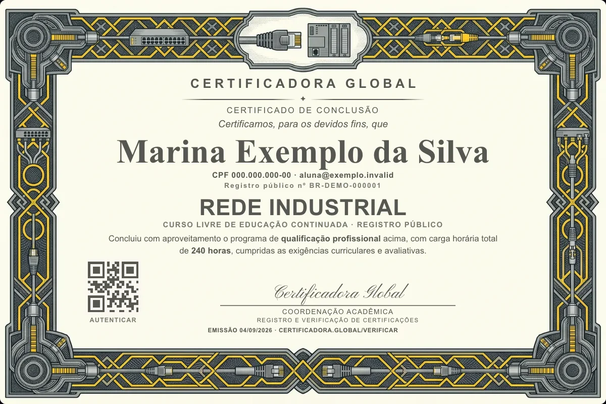 Capa do curso Rede Industrial