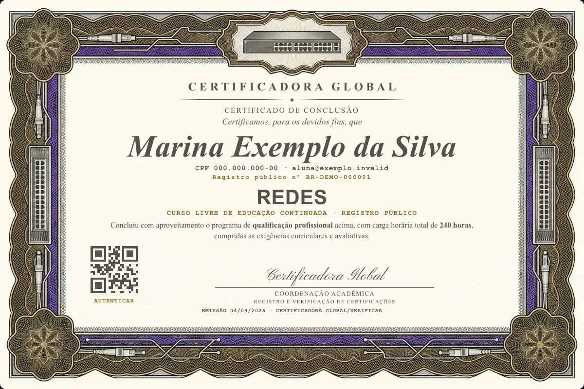 Capa do curso Redes