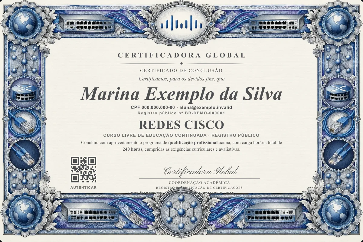 Capa do curso Redes Cisco