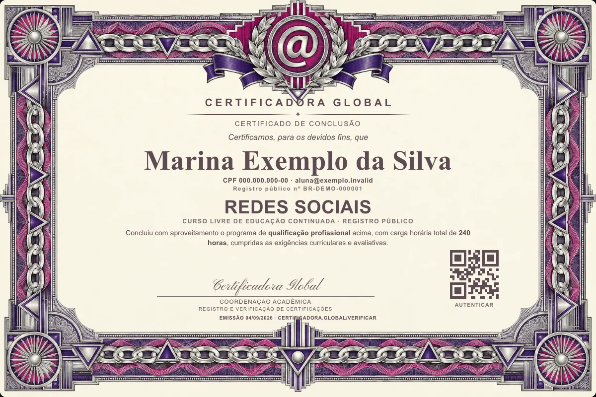 Capa do curso Redes Sociais