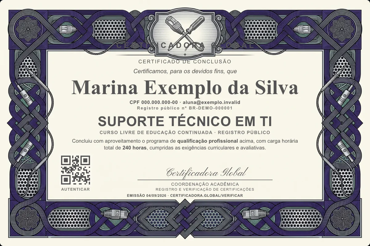 Capa do curso Suporte Técnico em TI