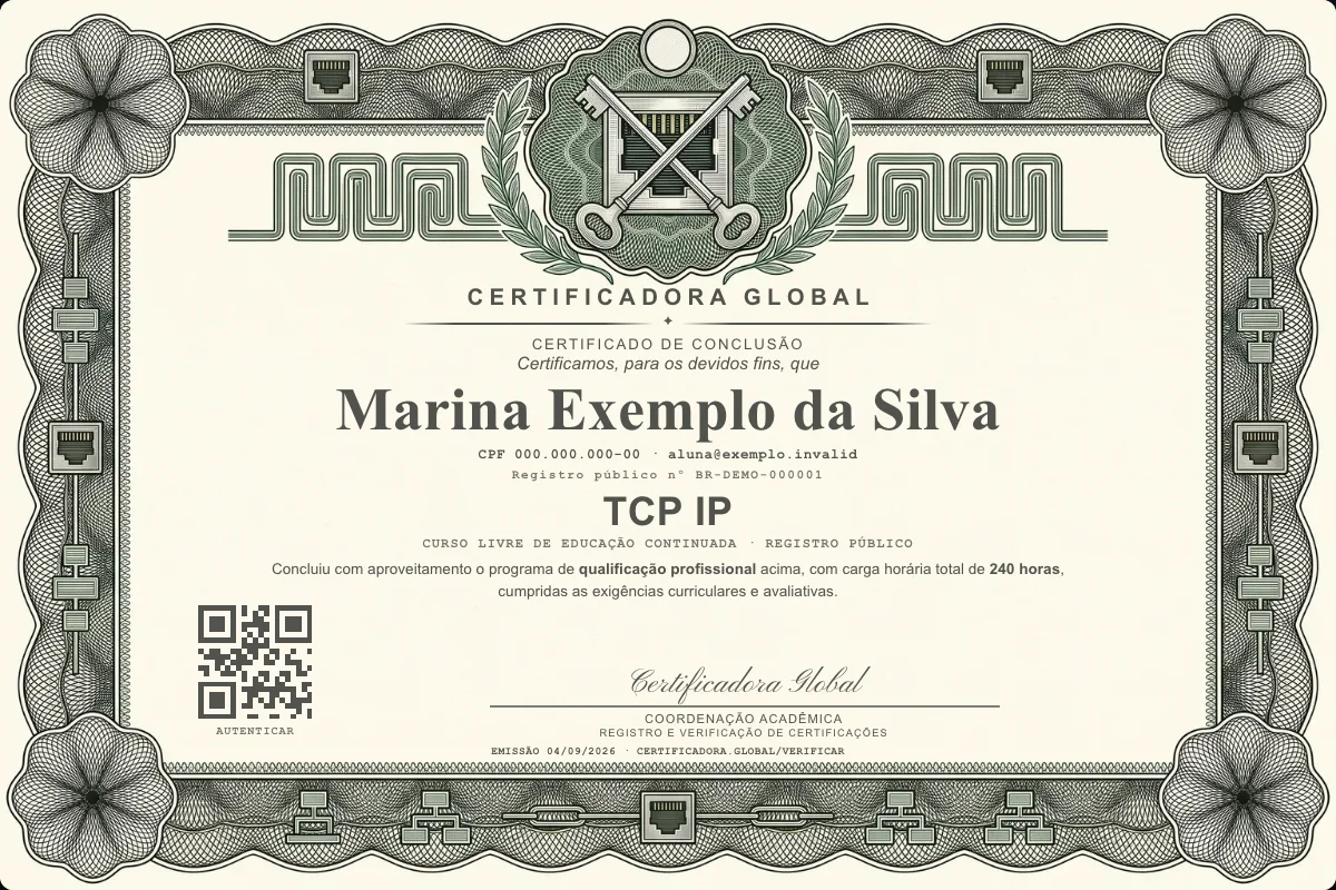 Capa do curso Tcp Ip