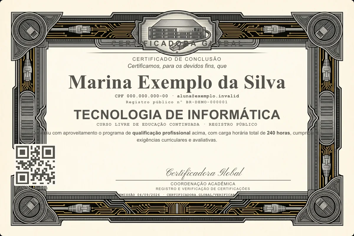 Capa do curso Tecnologia de Informática