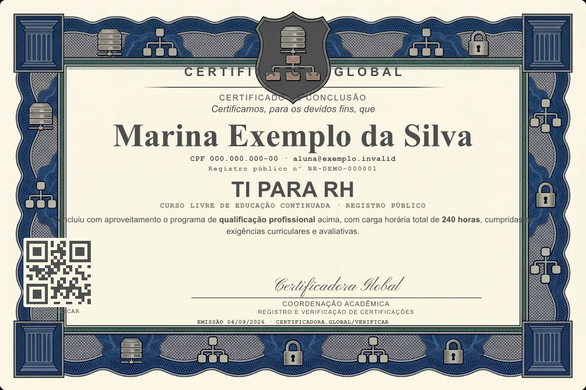Capa do curso TI para RH