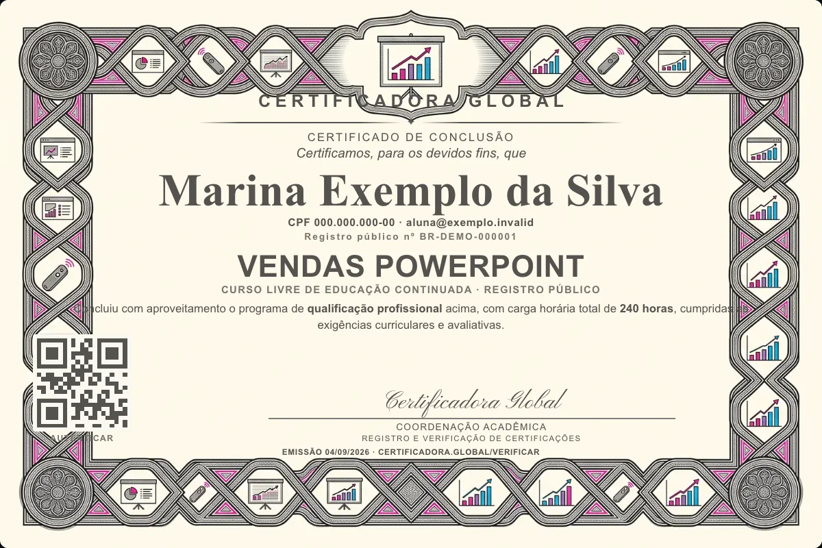 Capa do curso Vendas Powerpoint