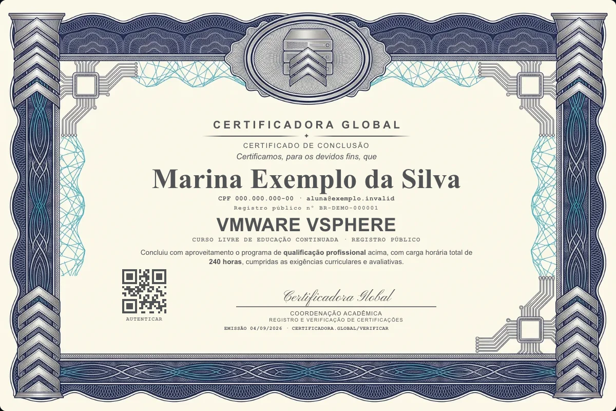 Capa do curso Vmware Vsphere