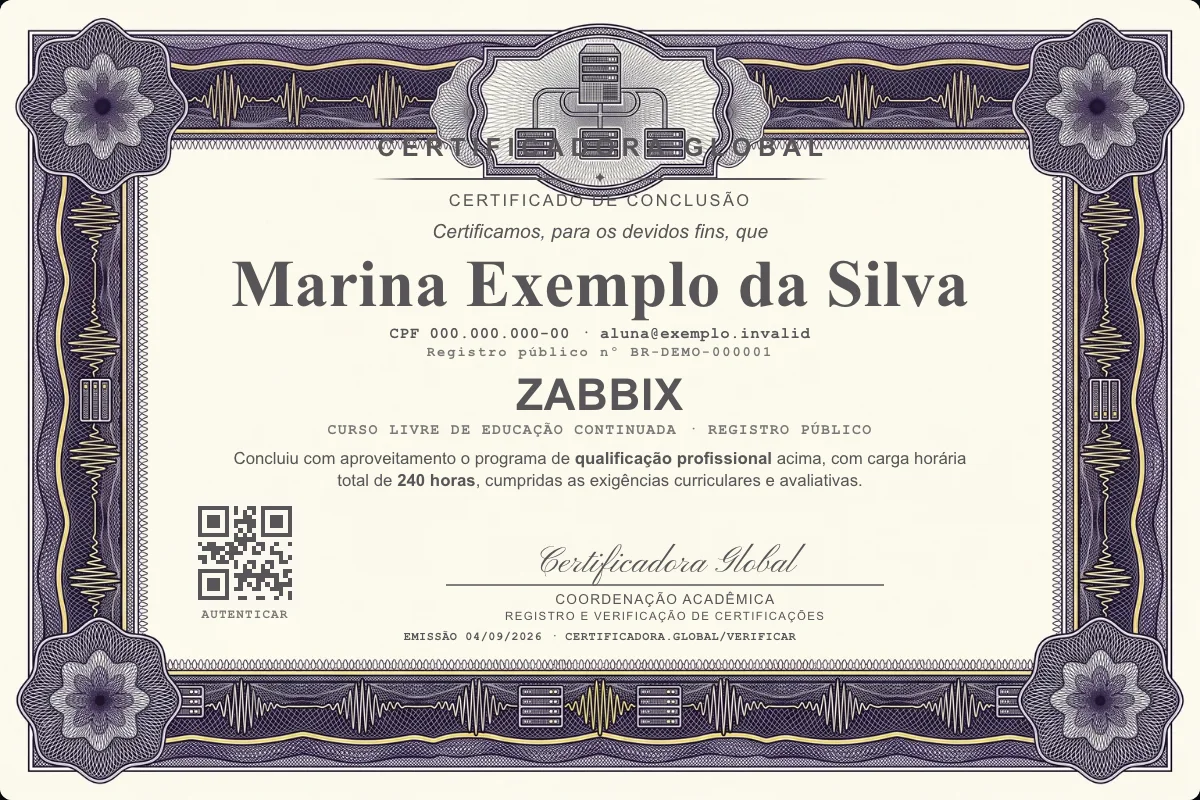 Capa do curso Zabbix