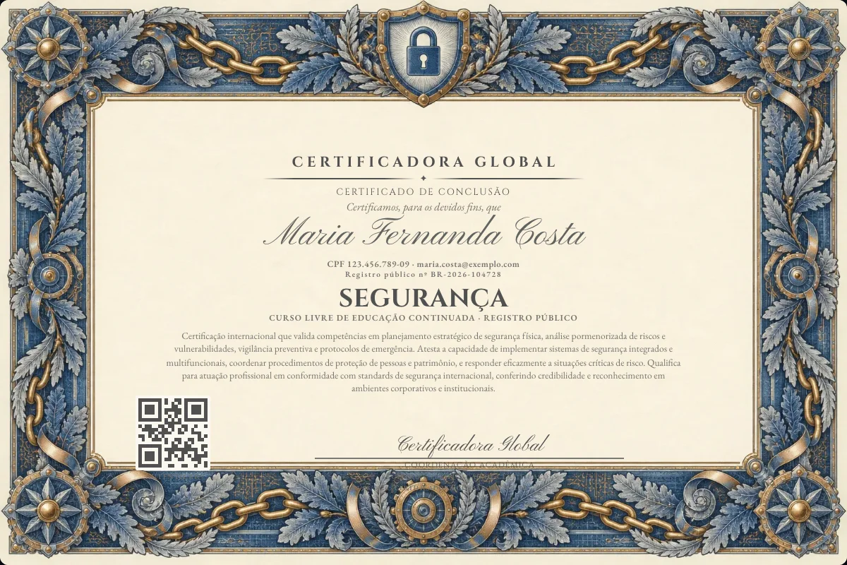 Capa do curso Segurança
