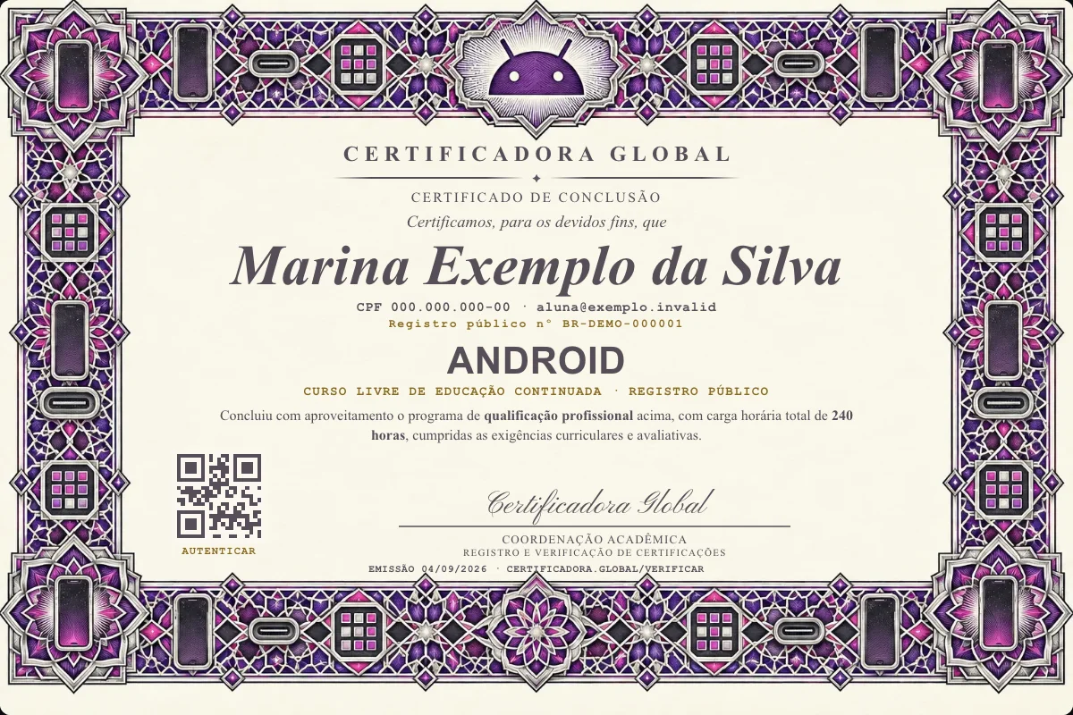 Capa do curso Android