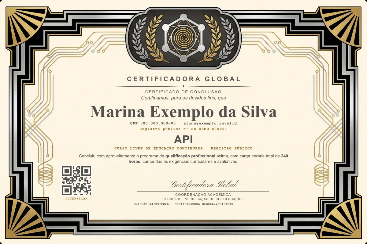 Capa do curso API