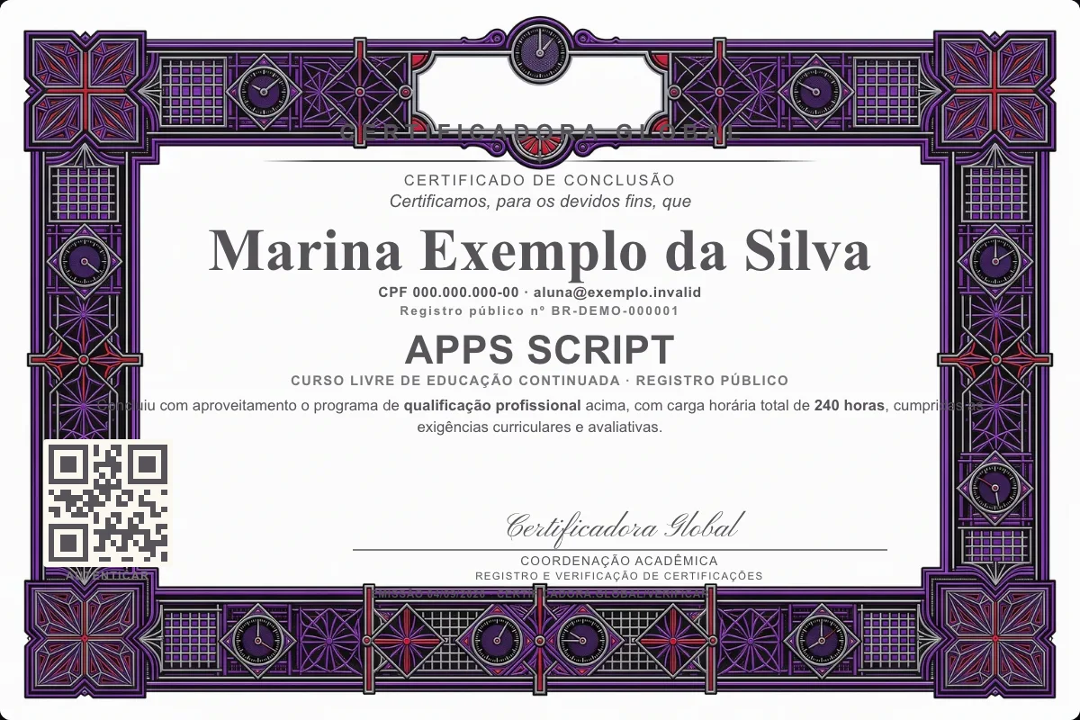 Capa do curso Apps Script