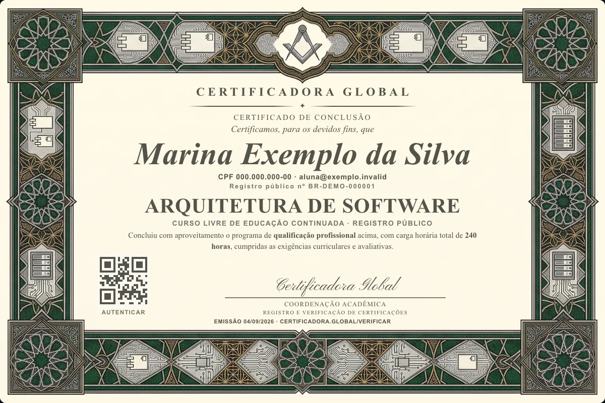 Capa do curso Arquitetura de Software