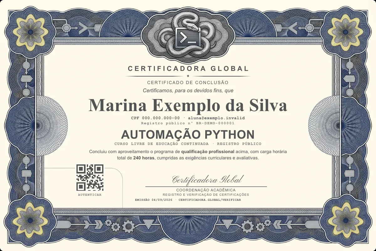 Capa do curso Automação Python
