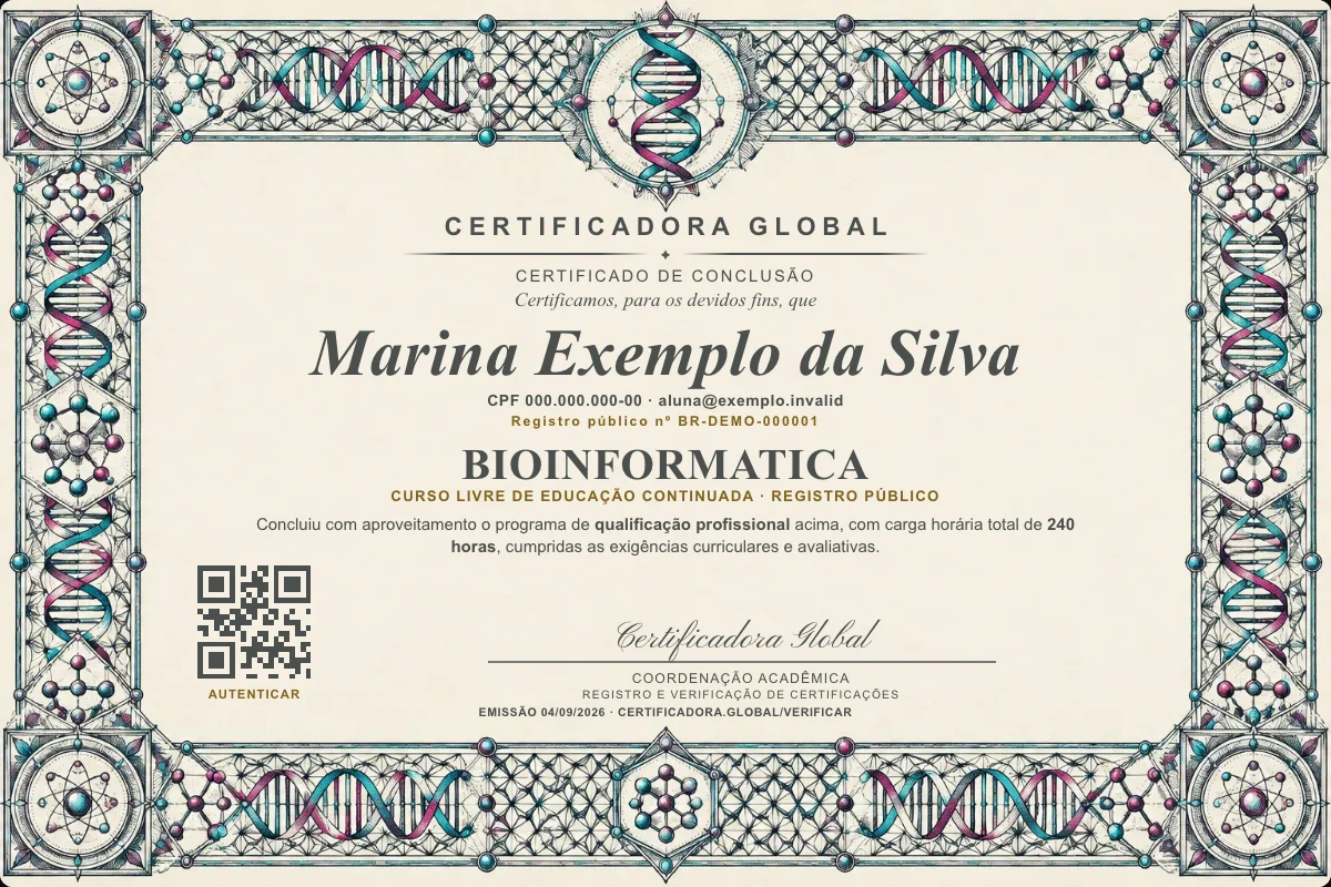 Capa do curso Bioinformatica