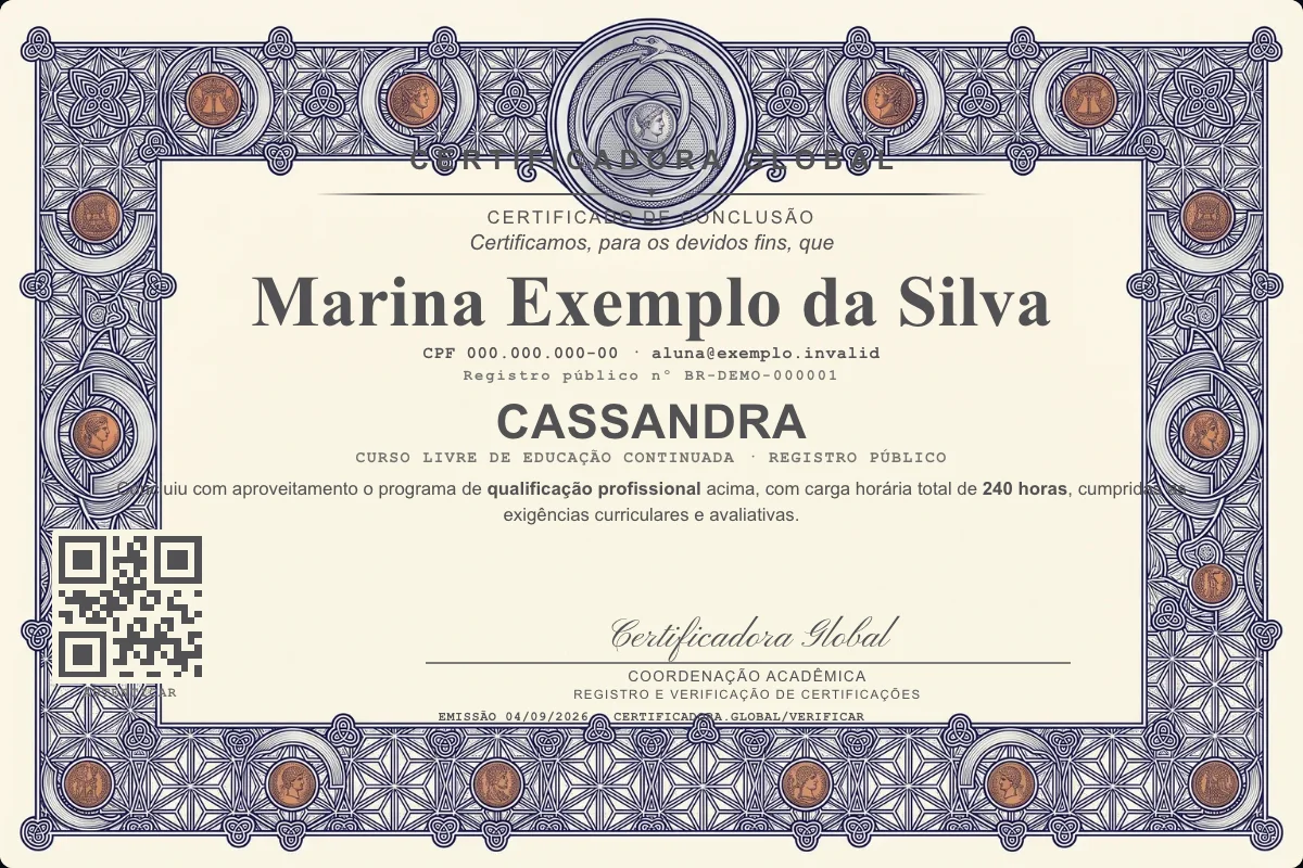 Capa do curso Cassandra
