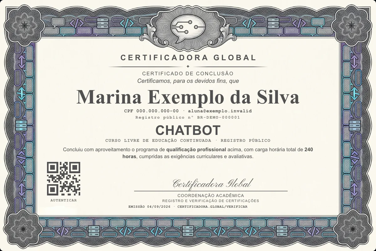 Capa do curso Chatbot