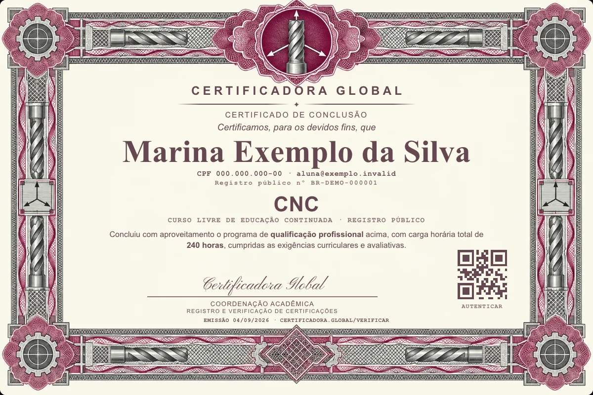 Capa do curso CNC