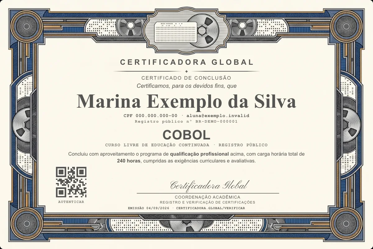 Capa do curso Cobol